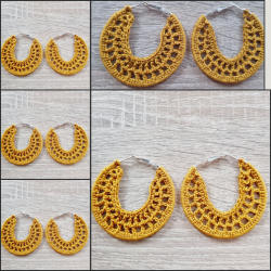 Gold crochet earrings