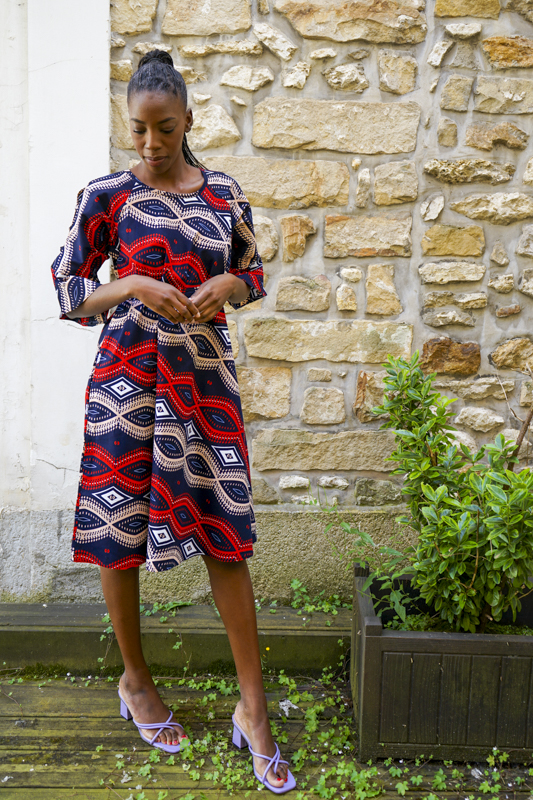 Robe en Wax | Mini robe imprimée africaine | Robe africaine, Robe mi-longue – Image 2
