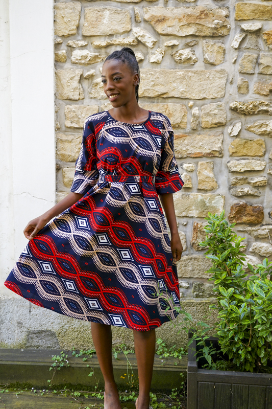 Robe en Wax | Mini robe imprimée africaine | Robe africaine, Robe mi-longue