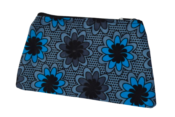 Pochette Zuri en wax et cotton Bleu