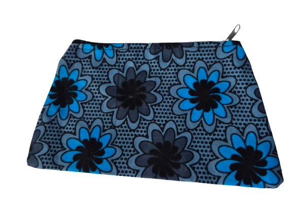 Pochette Zuri en wax et cotton Bleu – Image 2
