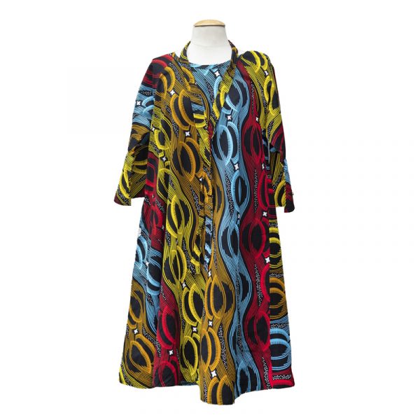 robe courte en wax manche longue