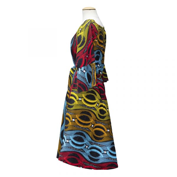 robe courte en wax manche longue