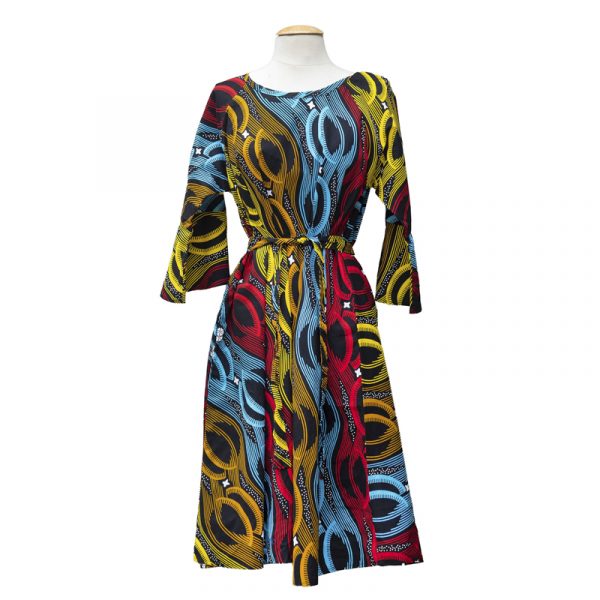 robe courte en wax manche courte