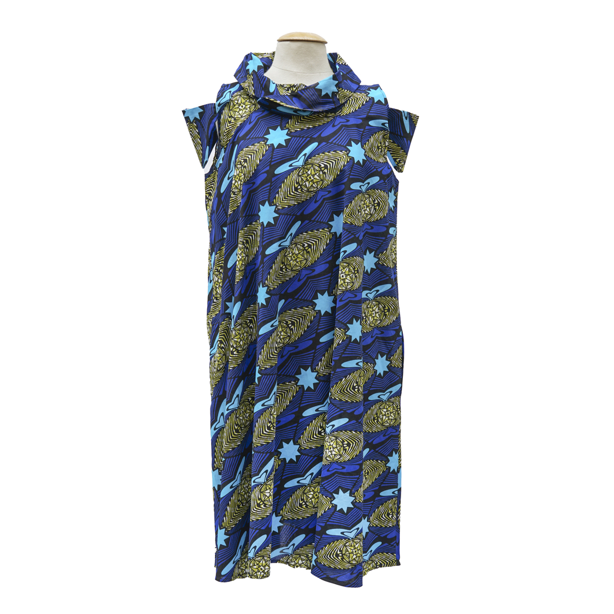 robe courte en wax col roulé