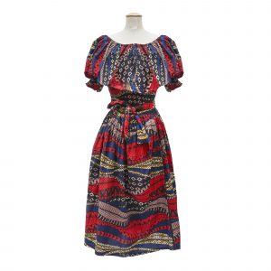robe courte en wax élastique à la taille