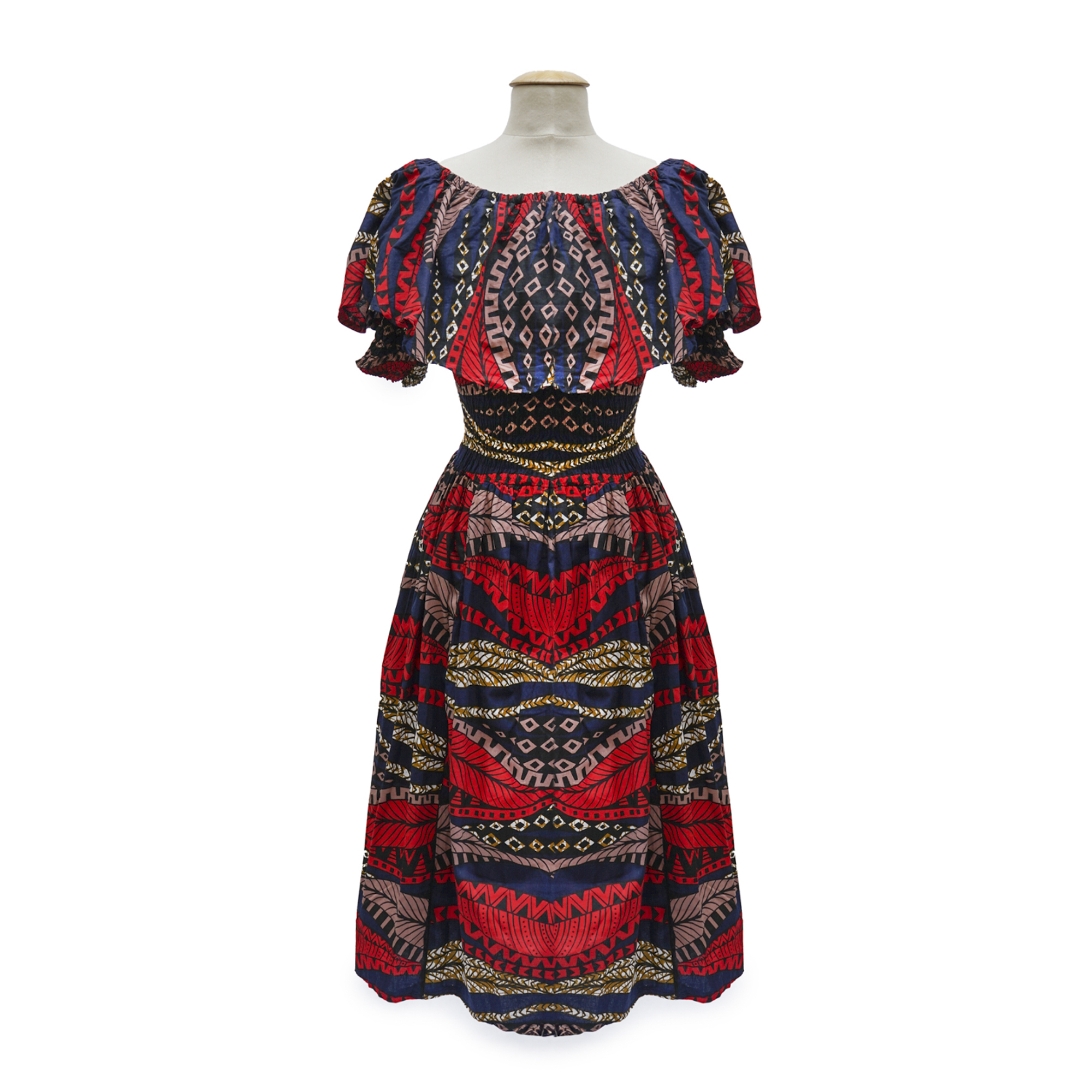 robe courte en wax élastique à la taille