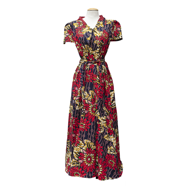 robe longue en wax col