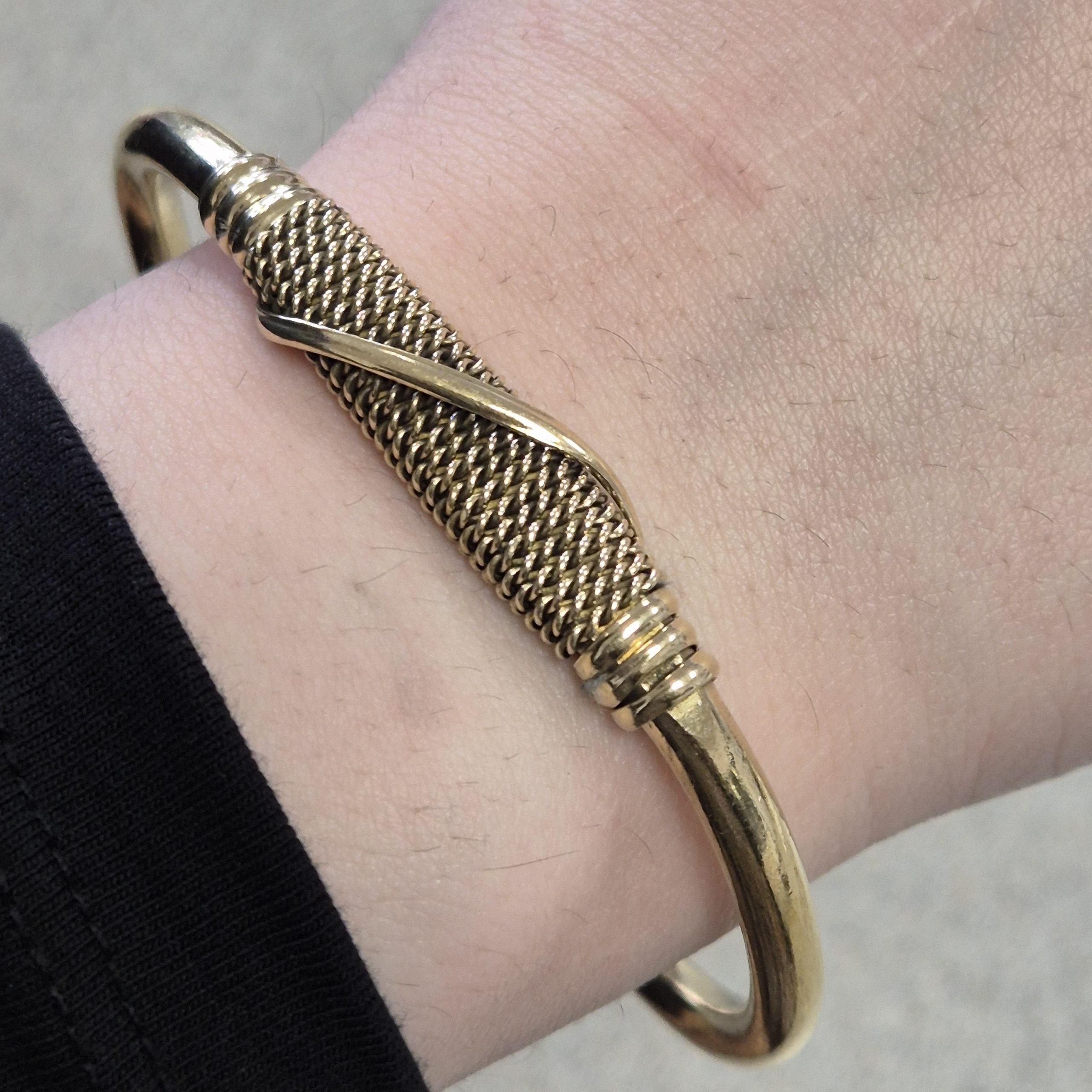 Bracelet manchette en laiton doré avec ouverture – Image 23