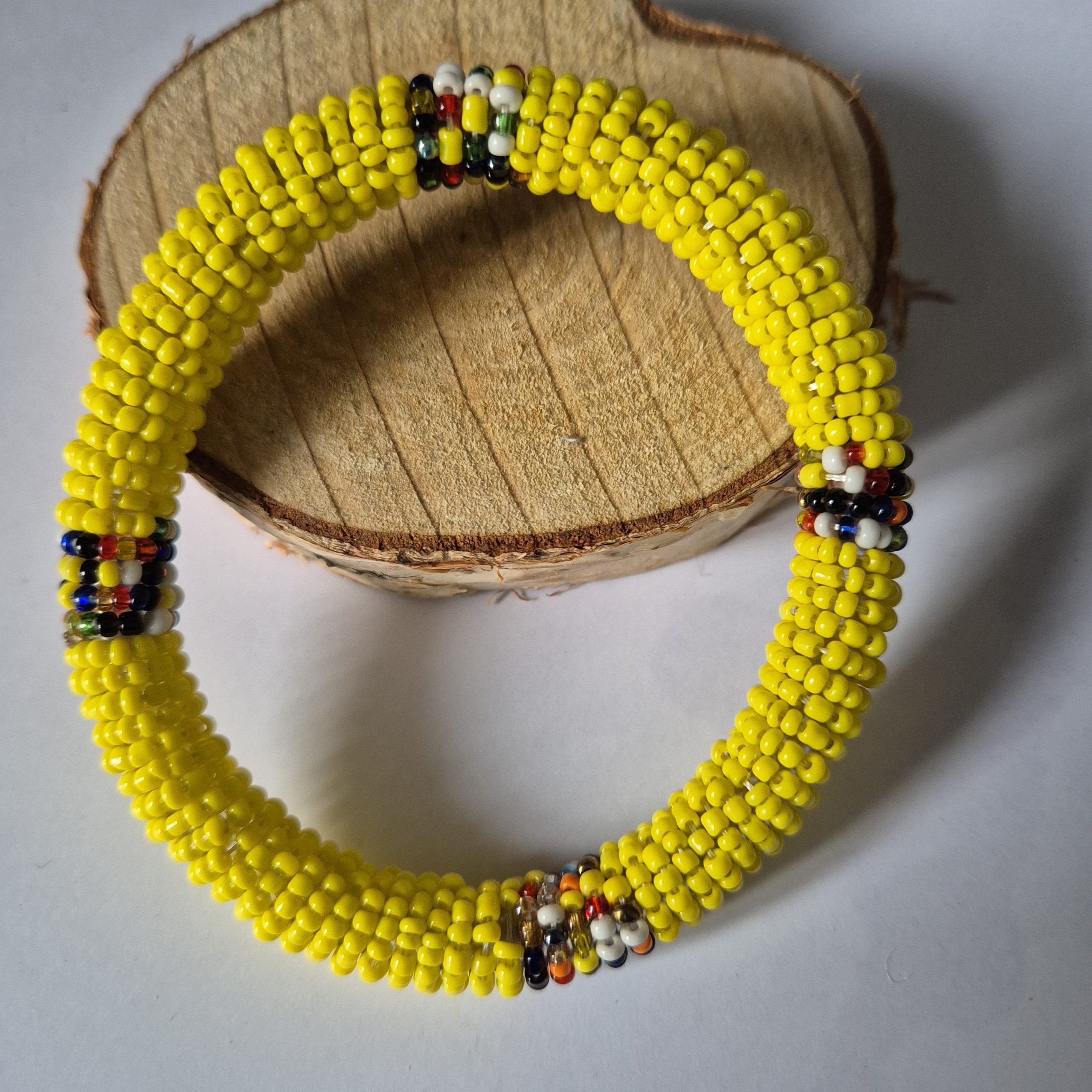 Bracelets Massaï en Perles jaunes