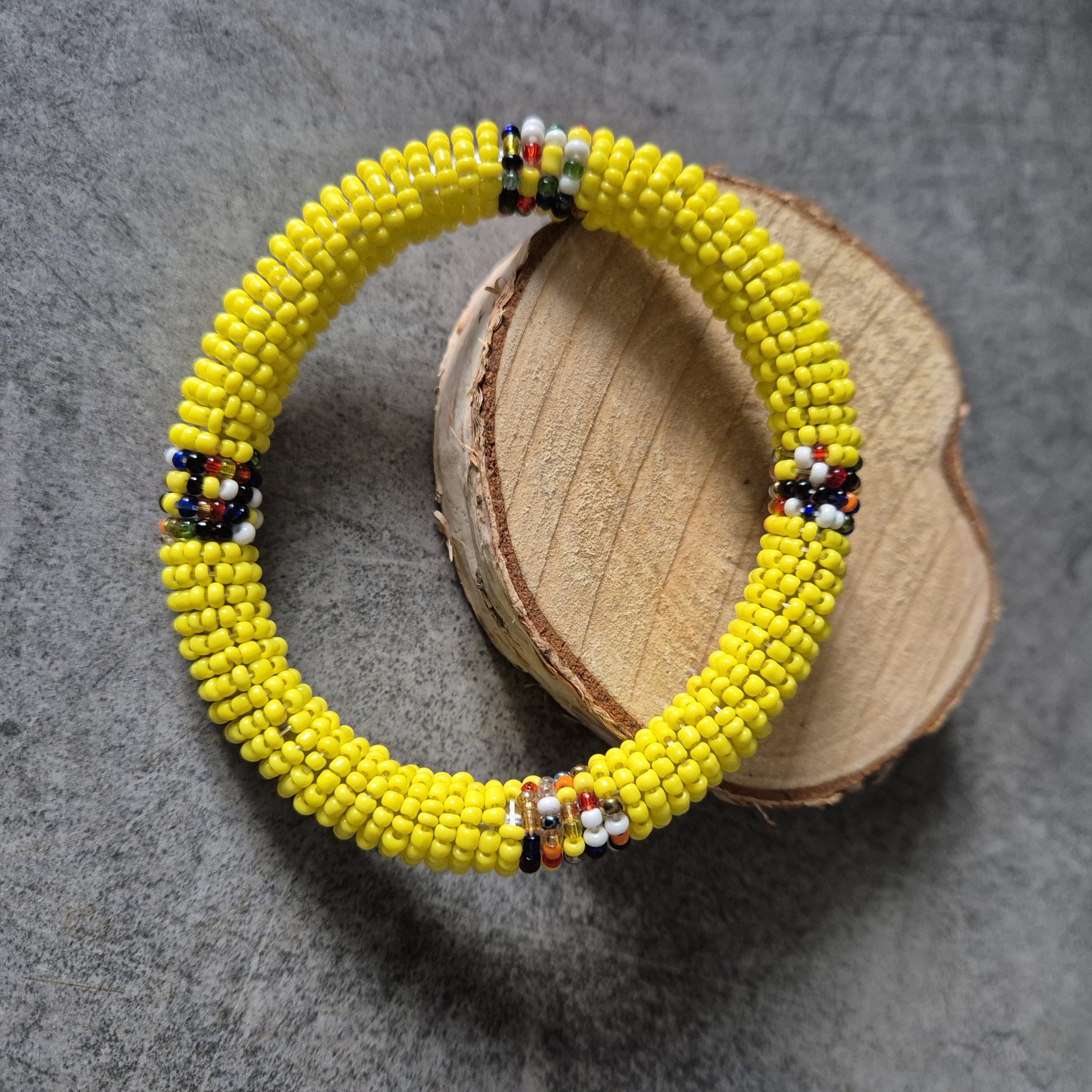 Bracelets Massaï en Perles jaune