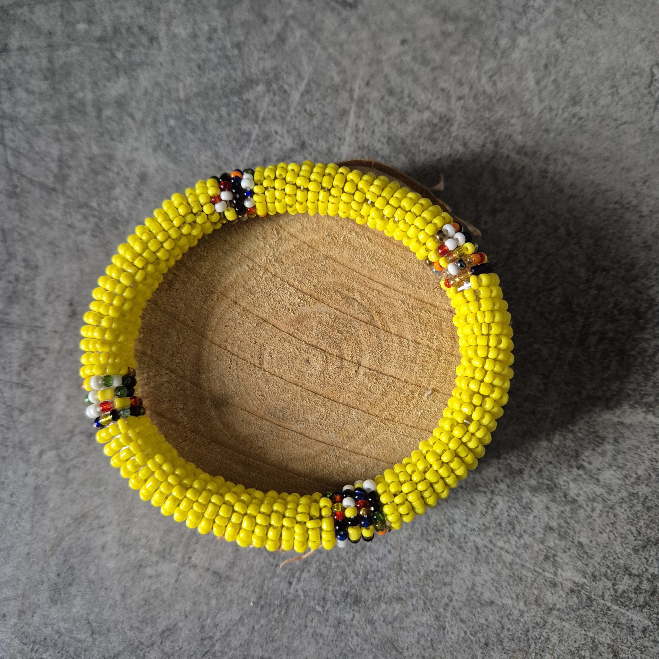 Bracelets Massaï en Perles jaune