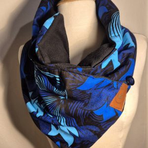 Echarpes en wax, snood en wax couleur Bleu