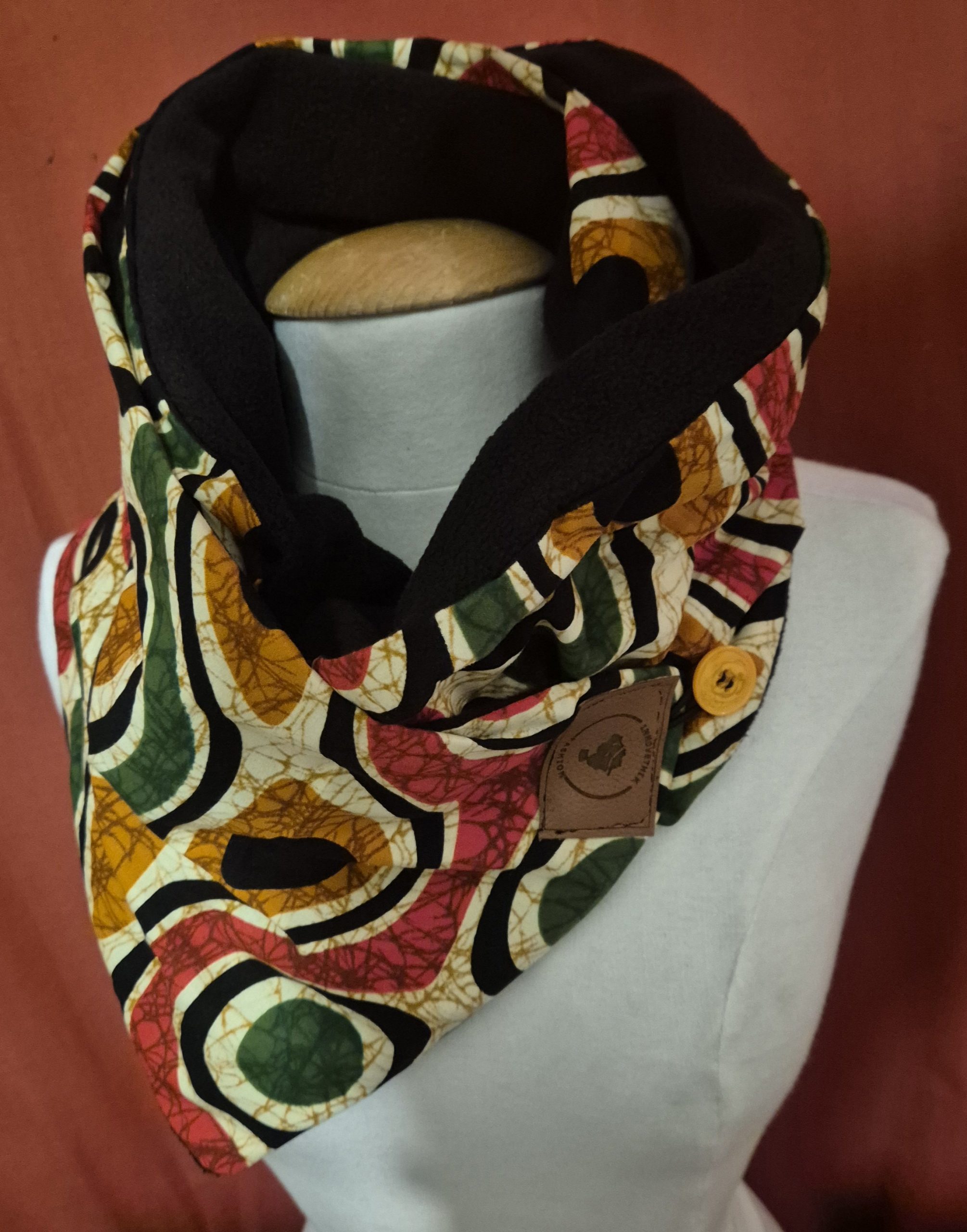 Echarpes en wax, snood en wax dorée