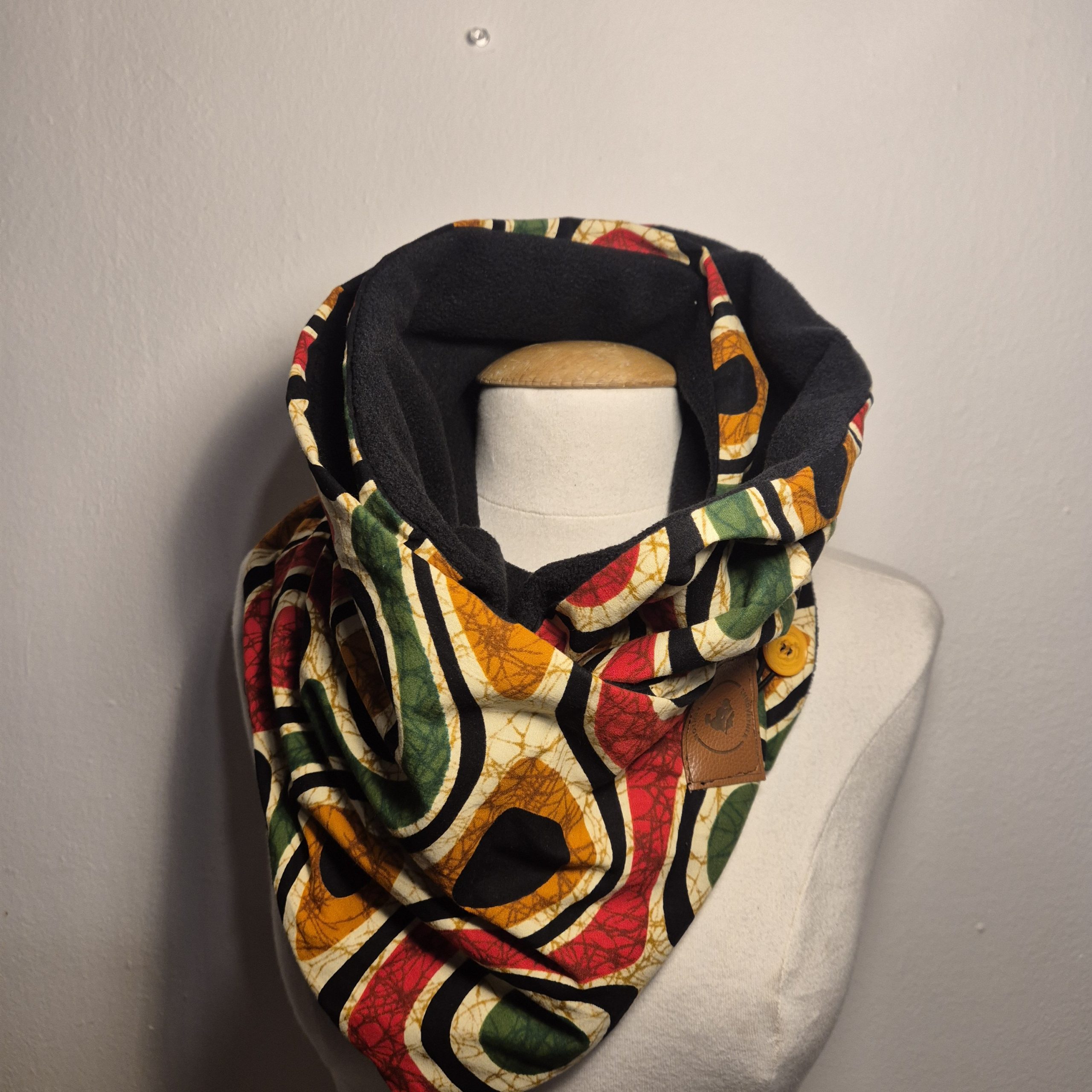 Echarpes en wax, snood en wax dorée – Image 2