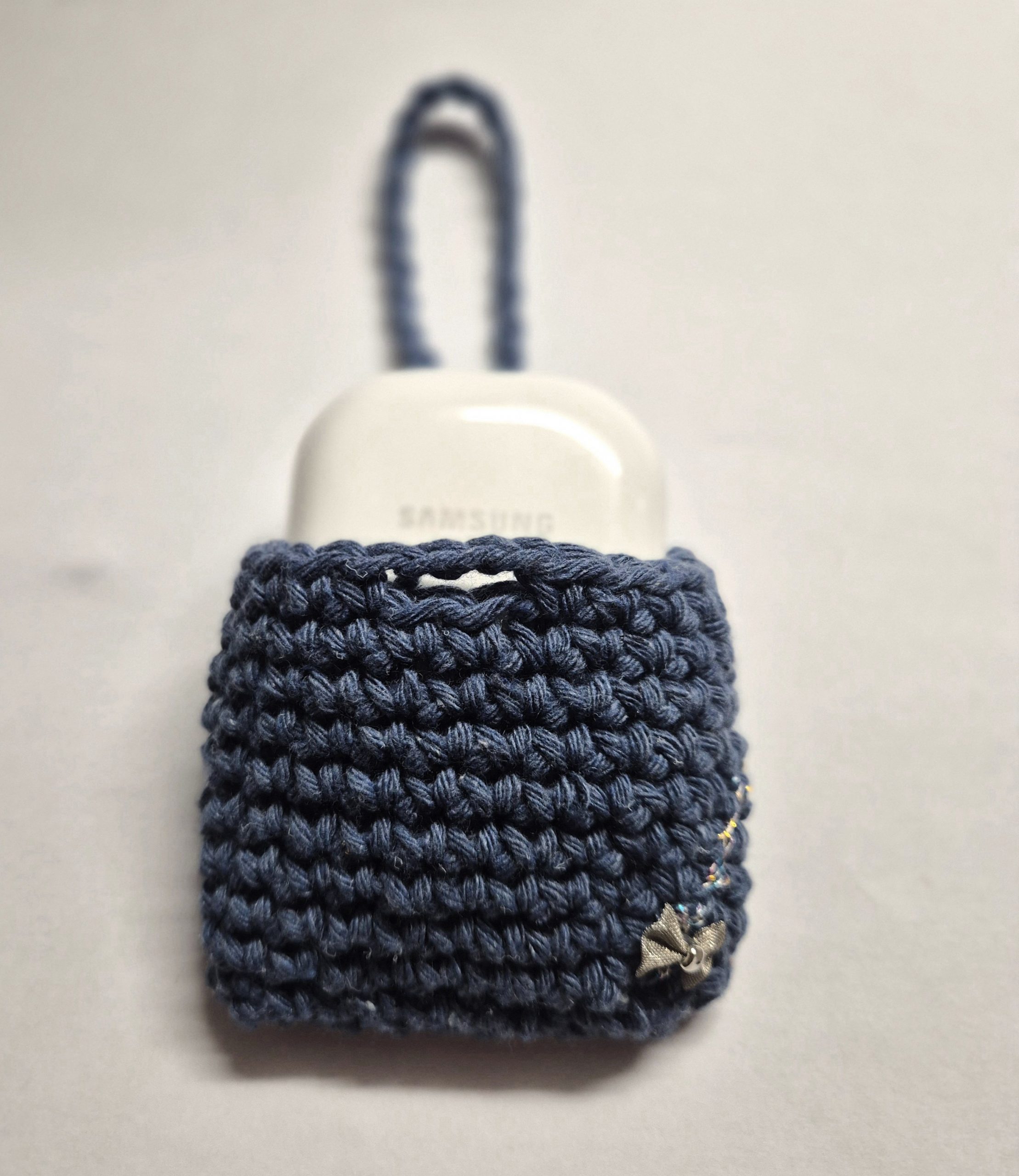 Étui pour écouteurs en coton crocheté – Accessoire éthique et fait main